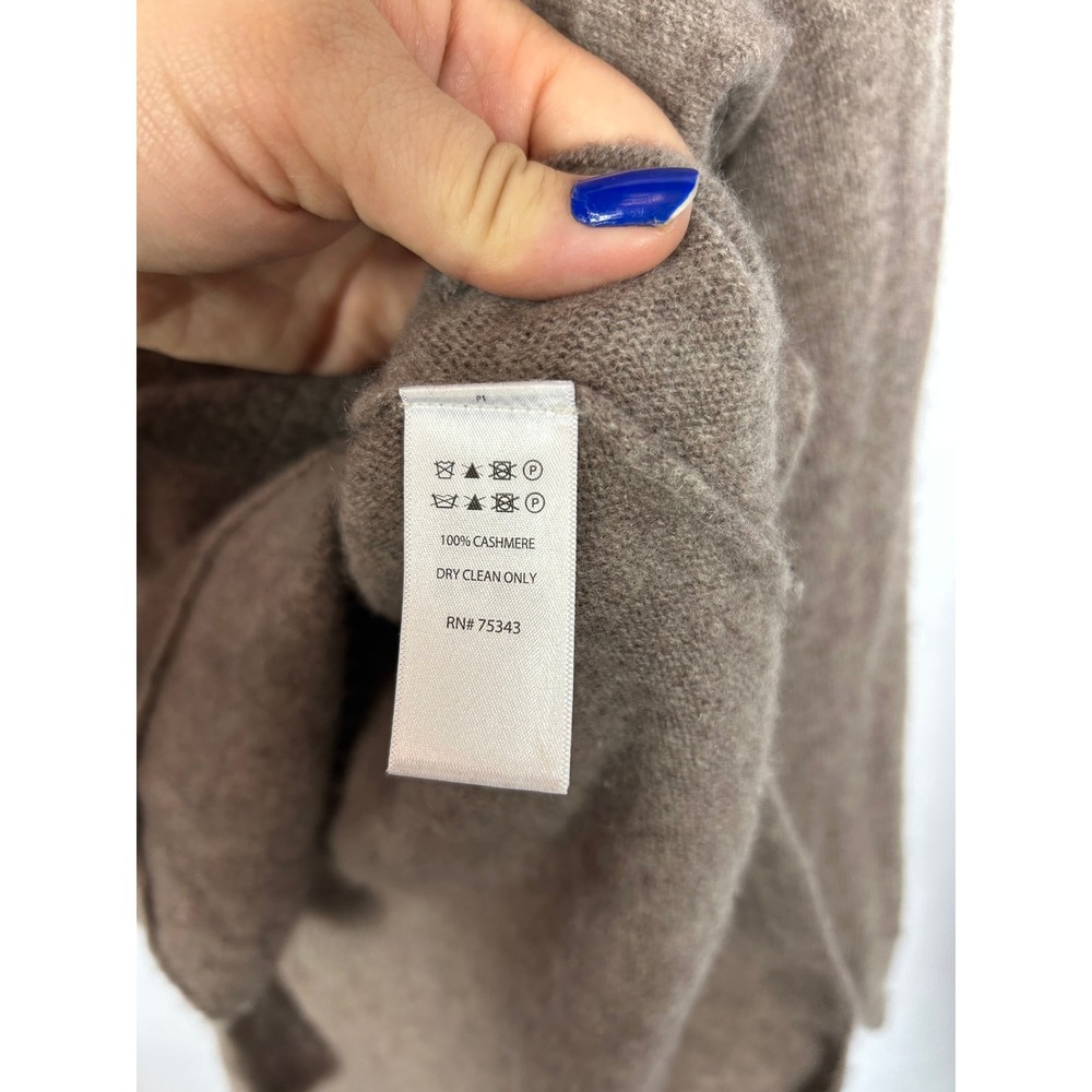 Cynthia Rowley Minimalist Taupe 100% Cashmere Cowl Neck Sweater S/M - Picture 3 of 7